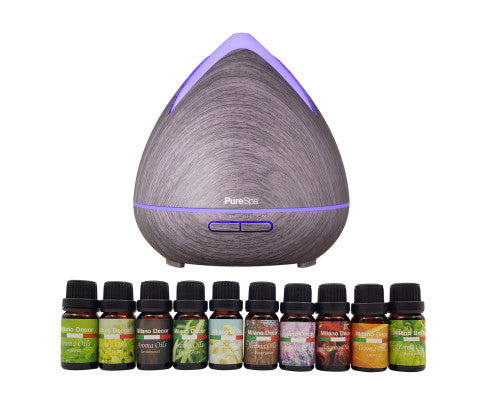Diffuser Set With 10 Pack Diffuser Oils Humidifier Aromatherapy - Violet Milano Decor