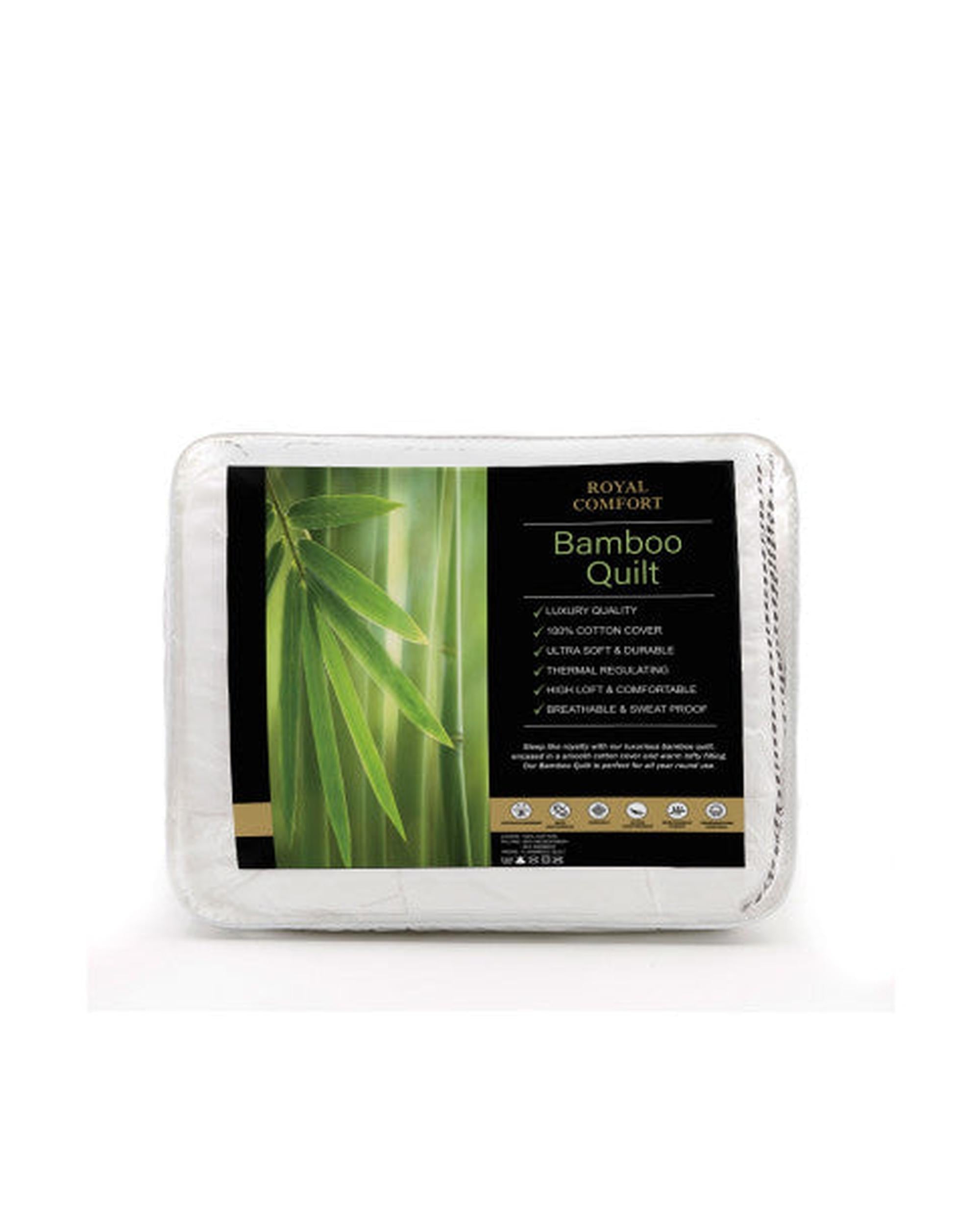 Royal Comfort 250GSM Bamboo Blend Quilt With 1100GSM King Size Hotel Pillow Bedding Set Royal Comfort