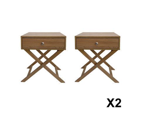 Bedside Table Surry Hills Oak Storage Cabinet Bedroom Two Pack Milano Decor