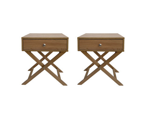 Bedside Table Surry Hills Oak Storage Cabinet Bedroom Two Pack Milano Decor
