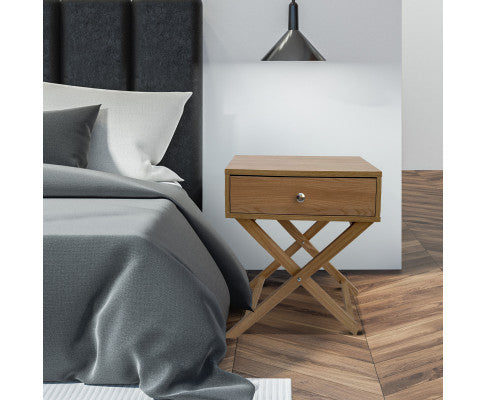Bedside Table Surry Hills Oak Storage Cabinet Bedroom Two Pack Milano Decor