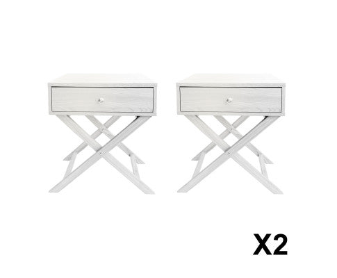Bedside Table Surry Hills White Storage Cabinet Bedroom Two Pack Milano Decor