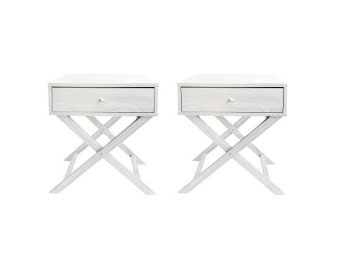 Bedside Table Surry Hills White Storage Cabinet Bedroom Two Pack Milano Decor