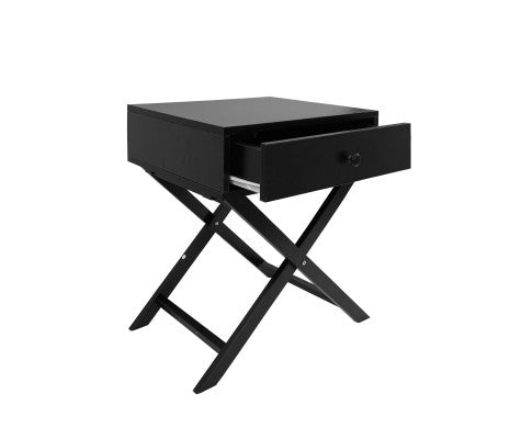 Bedside Table Surry Hills Black Storage Cabinet Bedroom Two Pack Milano Decor