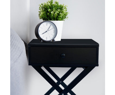 Bedside Table Surry Hills Black Storage Cabinet Bedroom Two Pack Milano Decor