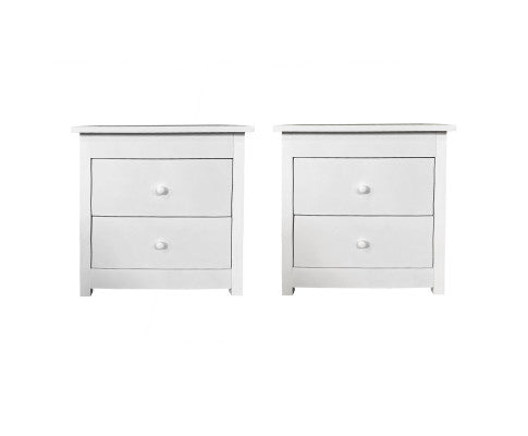 Bedside Table Byron Bay White Storage Cabinet Bedroom Two Pack Milano Decor
