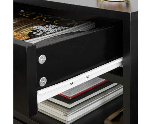 Black Bedside Table with 2 Drawers Big Bedding Australia