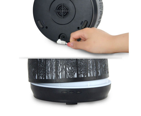 500ml Metal Essential Oil and Aroma Diffuser-Black Big Bedding Australia
