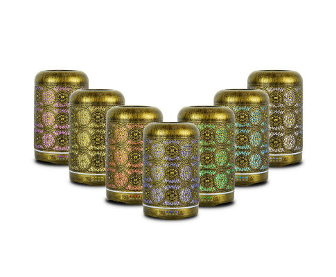 260ml Metal Essential Oil and Aroma Diffuser-Vintage Gold Big Bedding Australia