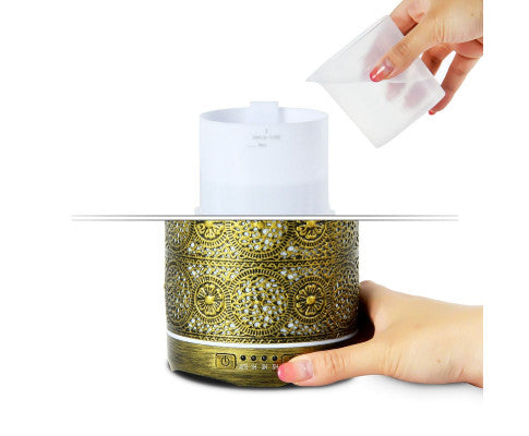 260ml Metal Essential Oil and Aroma Diffuser-Vintage Gold Big Bedding Australia