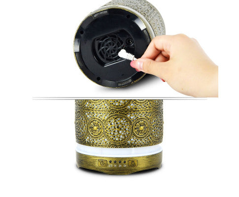 260ml Metal Essential Oil and Aroma Diffuser-Vintage Gold Big Bedding Australia