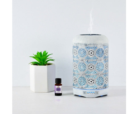260ml Metal Essential Oil and Aroma Diffuser-Vintage White Big Bedding Australia
