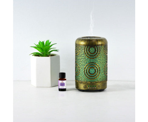 100ml Metal Essential Oil and Aroma Diffuser-Vintage Gold Big Bedding Australia