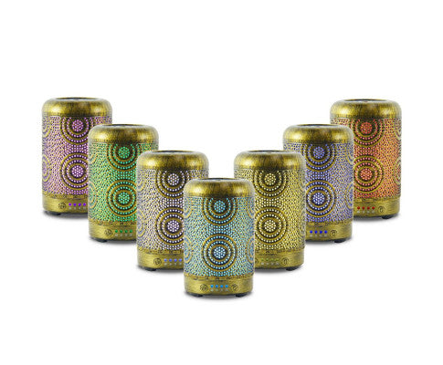 100ml Metal Essential Oil and Aroma Diffuser-Vintage Gold Big Bedding Australia
