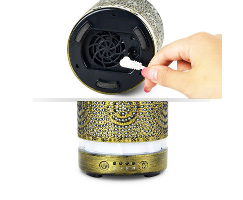 100ml Metal Essential Oil and Aroma Diffuser-Vintage Gold Big Bedding Australia