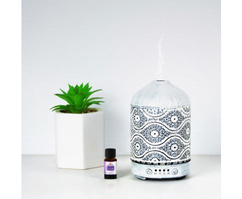100ml Metal Essential Oil and Aroma Diffuser-Vintage White Big Bedding Australia