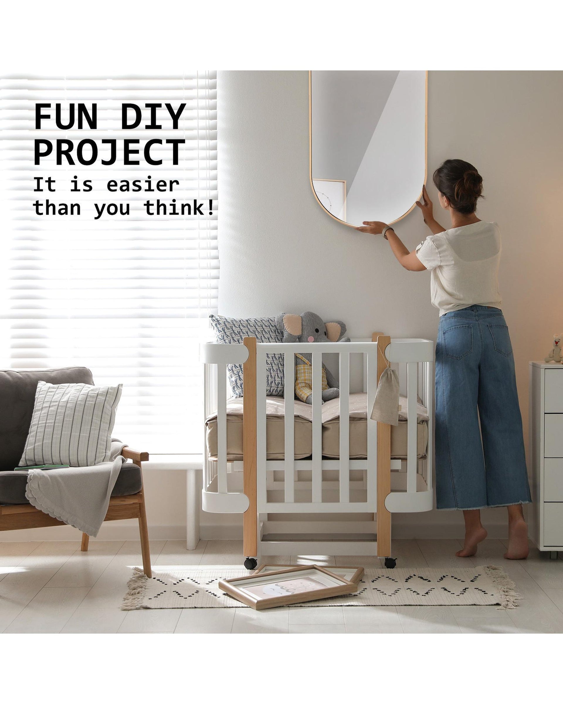 2 Set La Bella Gold Wall Mirror Oval Aluminum Frame Makeup Decor Bathroom Vanity 45x100cm Big Bedding Australia