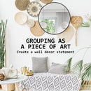 2 Set La Bella Black Wall Mirror Round Aluminum Frame Makeup Decor Bathroom Vanity 70cm Big Bedding Australia