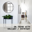 2 Set La Bella Black Wall Mirror Round Aluminum Frame Makeup Decor Bathroom Vanity 70cm Big Bedding Australia