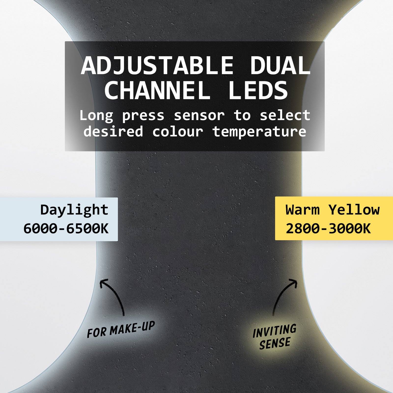 2 Set La Bella LED Wall Mirror Oval Touch Anti-Fog Makeup Decor Bathroom Vanity 50x75cm Big Bedding Australia