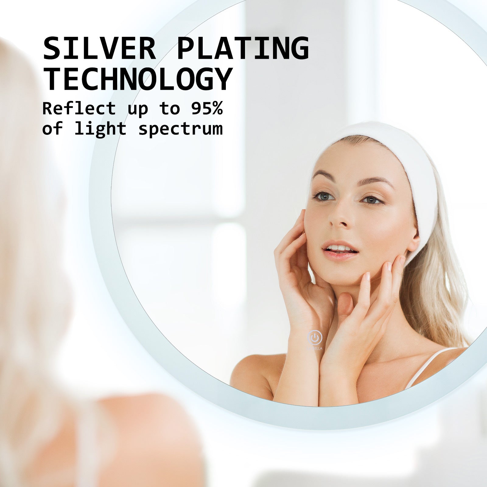 2 Set La Bella LED Wall Mirror Round Touch Anti-Fog Makeup Decor Bathroom Vanity 60cm Big Bedding Australia