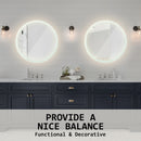 2 Set La Bella LED Wall Mirror Round Touch Anti-Fog Makeup Decor Bathroom Vanity 80cm Big Bedding Australia