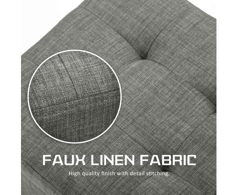 La Bella Dark Grey Storage Ottoman Stool Fabric La Bella