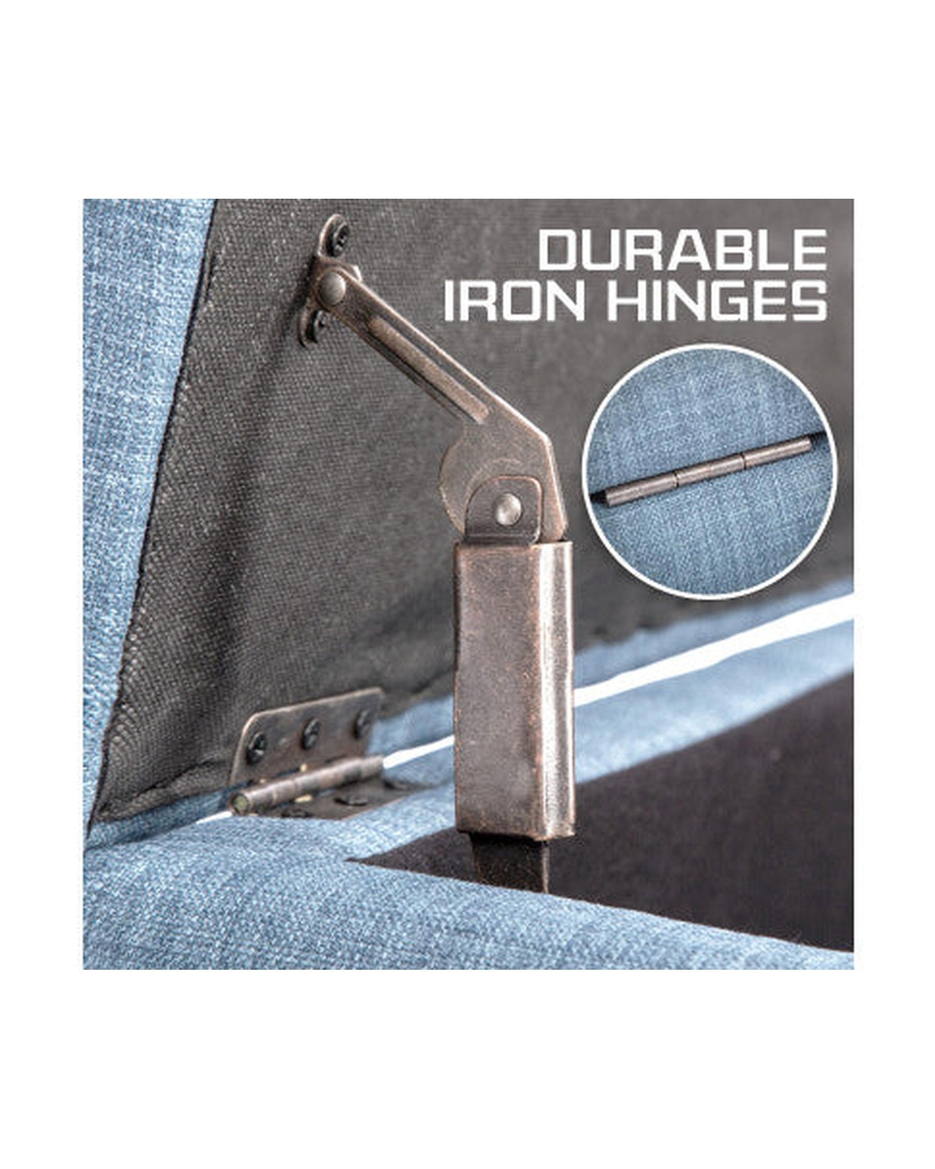 La Bella Light Grey Blue Storage Ottoman Stool Fabric La Bella