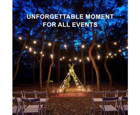 20 Bulbs 23M Festoon String Lights LED Waterproof Outdoor Christmas Party Big Bedding Australia