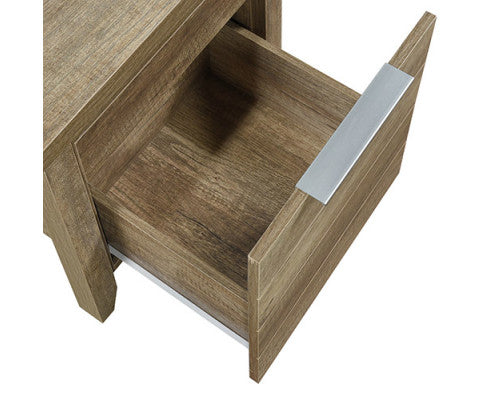 Alice Four Pieces Bedroom Suite Natural Wood Like MDF Structure - Oak Colour Bed, Bedside Table & Tallboy - 3 Sizes Melbournians Furniture