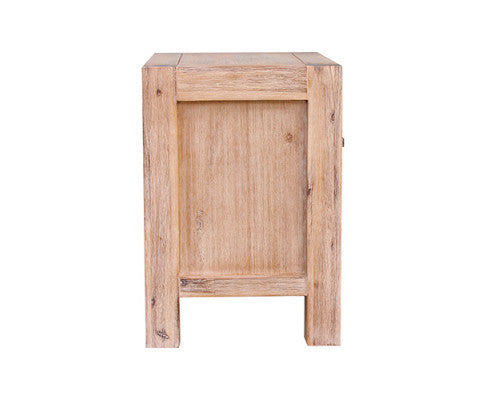 Five Pieces Bedroom Suite in Solid Wood Veneered Acacia Construction - Oak Colour Bed, Bedside Table , Tallboy & Dresser - 3 Sizes Melbournians Furniture