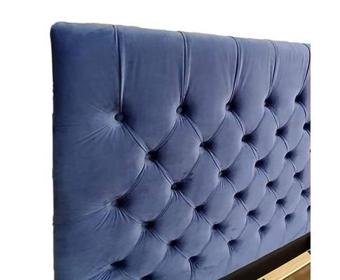 Anna Bedframe  Velvet Fabric Blue Melbournians Furniture