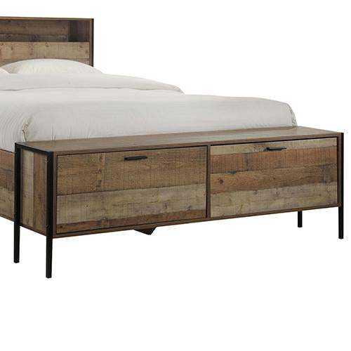 Mascot Queen Size Bed with Storage Oak Colour Melbournians Furniture