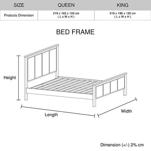 Noe Bedframe Queen Size Melbournians Furniture