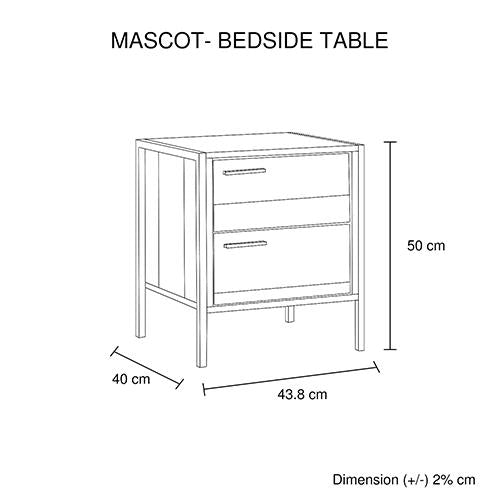 Mascot Bedside Table Oak Colour Melbournians Furniture