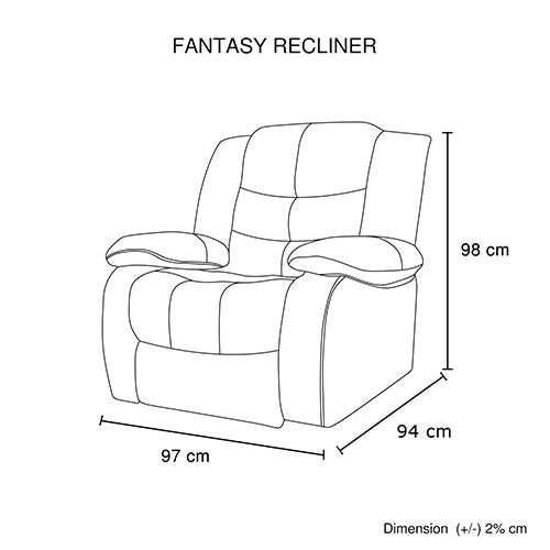 Fantasy Recliner Pu Leather 1R Brown Melbournians Furniture