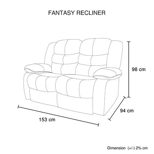 Fantasy Recliner Pu Leather 2R Brown Melbournians Furniture