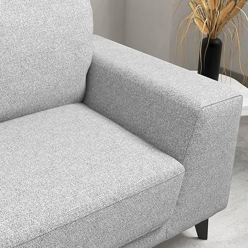 Hopper 3 Seater Fabric Sofa Light Grey Colour Melbournians Furniture