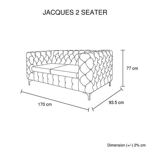 Jacques 2 Seater Black Colour Melbournians Furniture