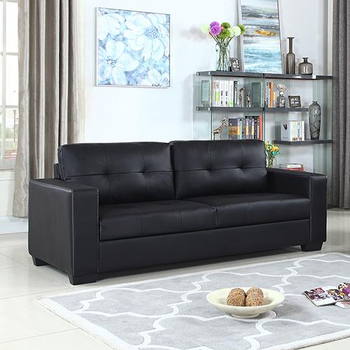 Nikki Sofa Black Colour 3 Seater PU Leather Melbournians Furniture