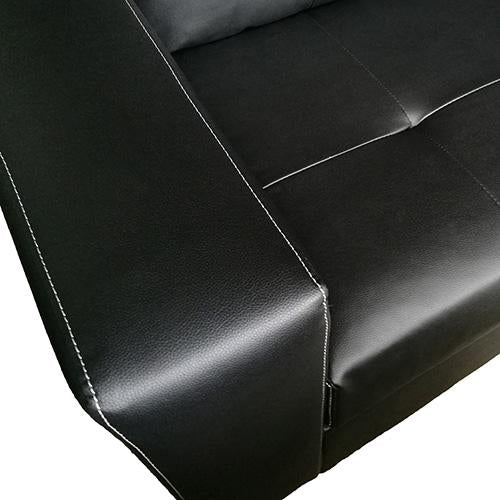 Nikki Sofa Black Colour 3 Seater PU Leather Melbournians Furniture