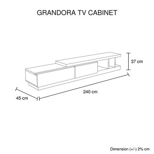 Grandora TV Cabinet White Ash Colour Melbournians Furniture
