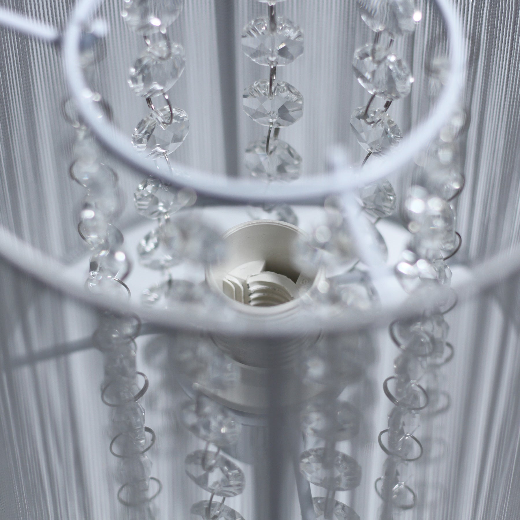 Emilia Table Lamp with Acrylic Drops - Grey Shade Big Bedding Australia