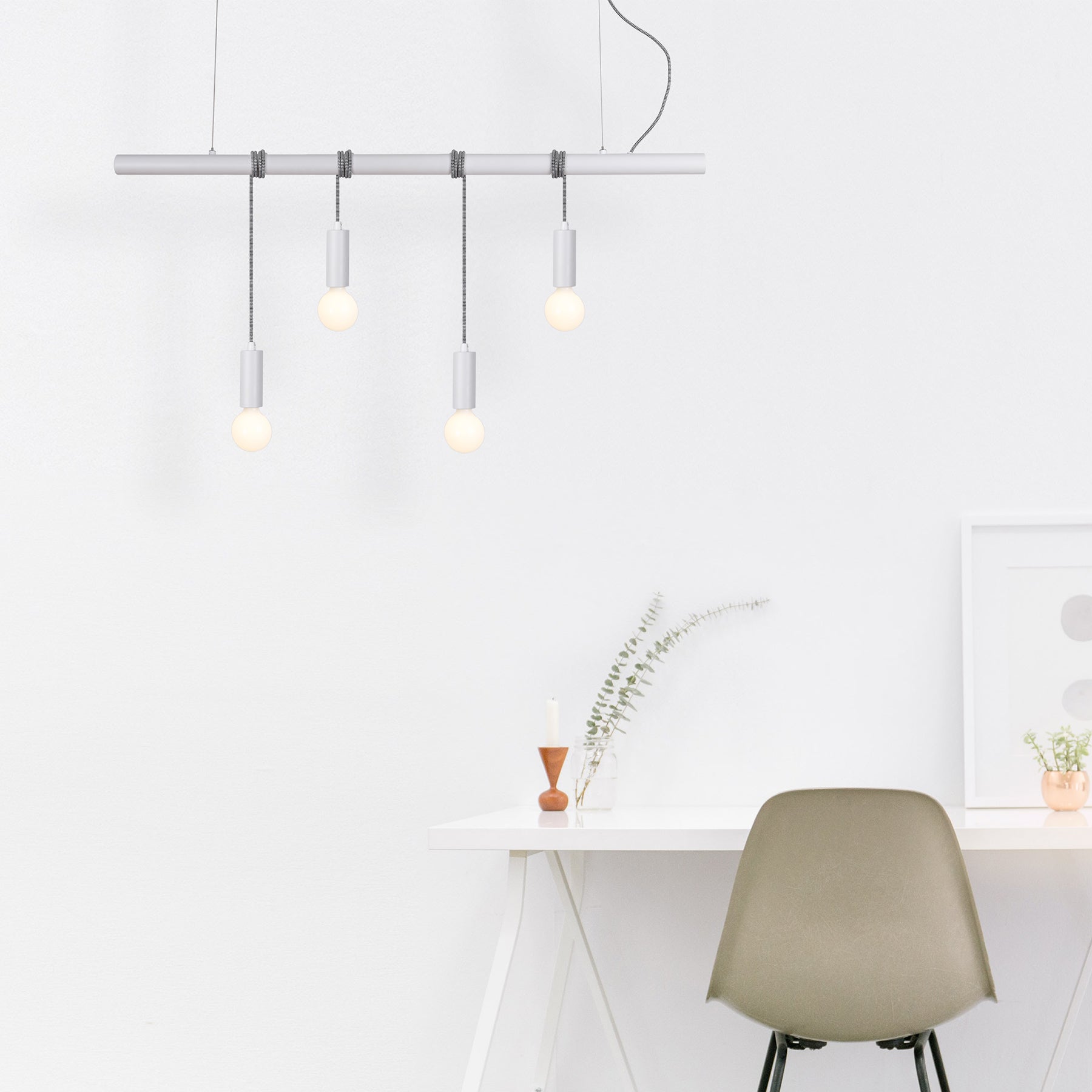 Bikkel 4 Lights Pendant Light - White Lexi Lighting
