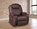 Brown Massage Sofa Chair Recliner 360 Degree Swivel PU Leather Lounge 8 Point Heated Big Bedding Australia