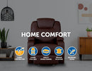 Brown Massage Sofa Chair Recliner 360 Degree Swivel PU Leather Lounge 8 Point Heated Big Bedding Australia