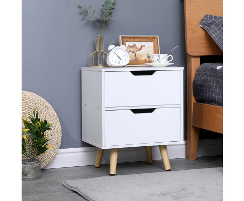 Wooden Bedside Table 2 Drawers Cabinet Storage Night Stand Big Bedding Australia