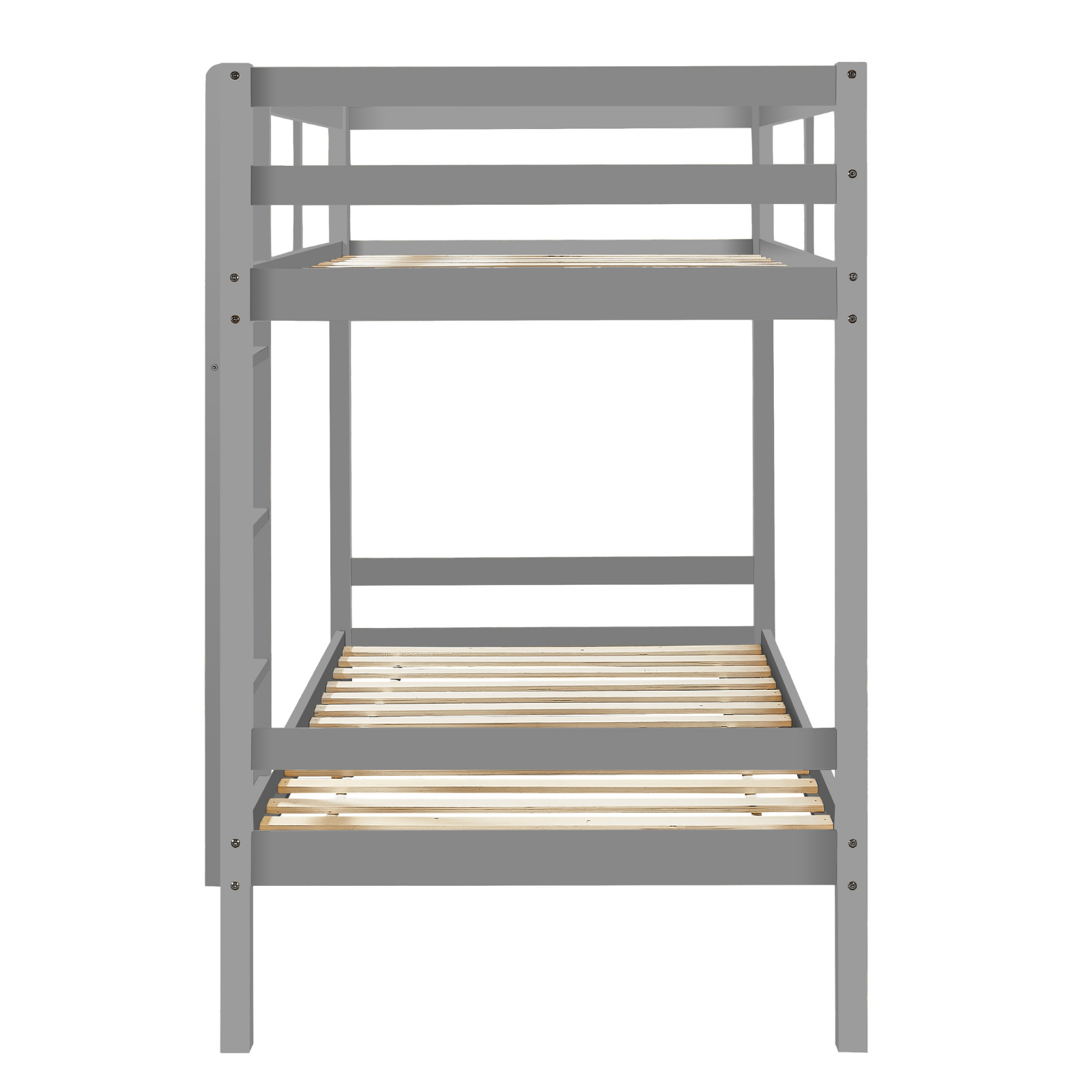 Tracey Solid Pinewood Kids' Single Bunk Bed Dark Grey Big Bedding Australia