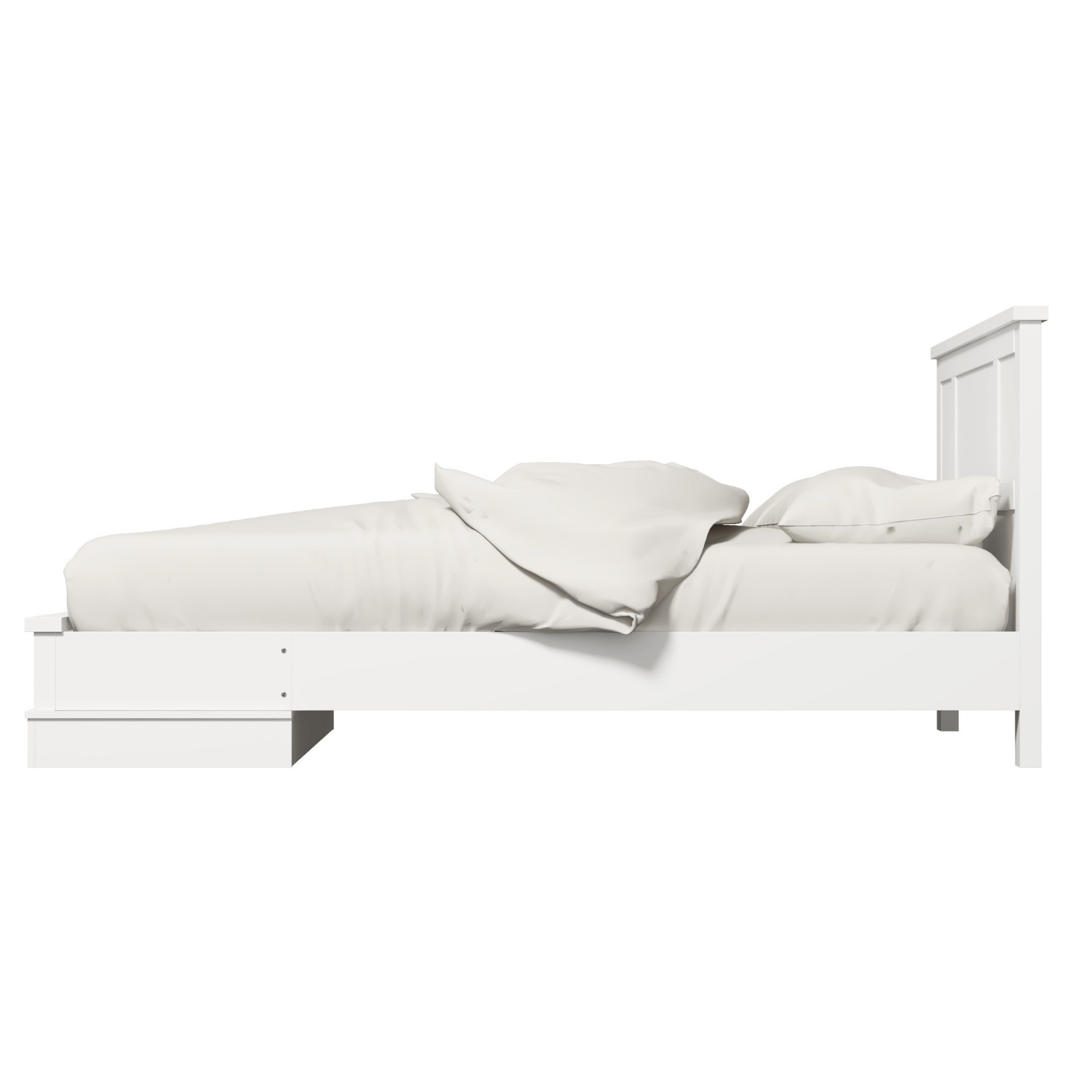 Margaux White Coastal Lifestyle Bedframe with Storage Drawers Double Big Bedding Australia