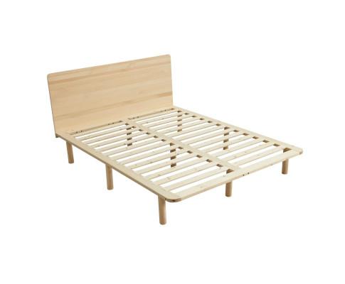 Natural Solid Wood Bed Frame Bed Base with Headboard Big Bedding Australia